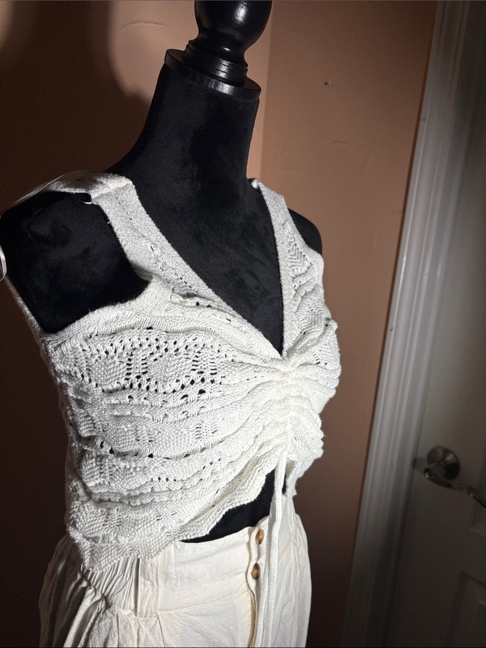 Jessica Simpson crochet see through crop top (the pants are not included!)